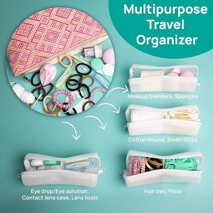 Cotton Round Swab Travel Case, 2-in-1 Beauty Organizer, (Cloud Grey) - Image 5