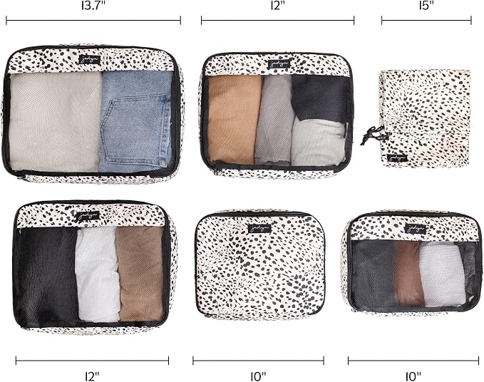 Packing Cubes for Travel, 6-Piece Large Packing Cube Organizer Set for Suitcase, Duffel Bag, Luggage, Multiple Sizes Travel Essentials (Cheetah Spot) - Image 2