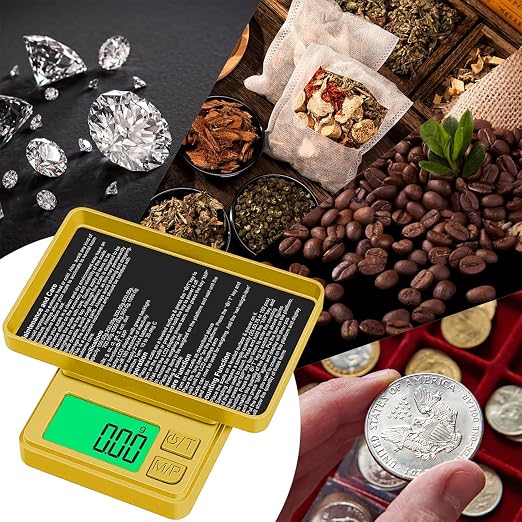 1000g Gram Scale, Diyife 0.01g Precision Pocket Scale with Backlit LCD | 7 Units, Protective Cover, Tare Function, Digital Jewelry Scale for Gold, Gem, Battery Included, Gold - Image 7