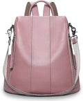 S-ZONE Leather Backpack Purses for Women Antitheft Rucksack Shoulder Bag Medium | Genuine Leather, Medium Fits 9.7-inch Tablet, for Work Travel Daily Commute, Multi Pockets, Adjustable Dual Straps by S-ZONE