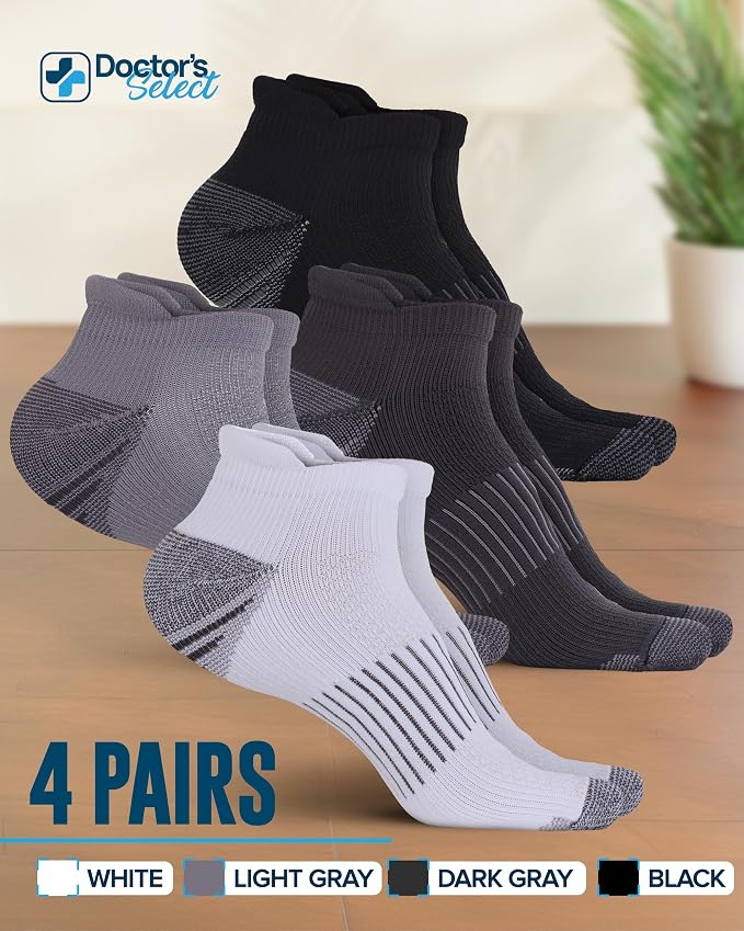 Doctor's Select Copper Ankle Compression Socks for Women and Men - 4 Pairs | Athletic Running Plantar Fasciitis Socks - Image 6