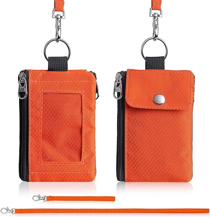 Artpaxy Minimalist Wallet For Mens Womens, Keychain RFID Blocking Zipper Small Wallet with ID Window 2 Lanyards,Water Resistant Travel Cash Card Coin Case Boys Girls - Image 7