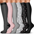 Acture 6 Pack Compression Socks for Women and Men - Knee High for Medical, Running, Nurses, Travel by Acture