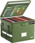 ENGPOW 5200°F File Box Fireproof Document Box with Lock,Heat Insulated Collapsible File Storage Organizer Box with Handle,Portable Home Office File Cabinet for Hanging Letter/Legal Size Folder, Green by ENGPOW