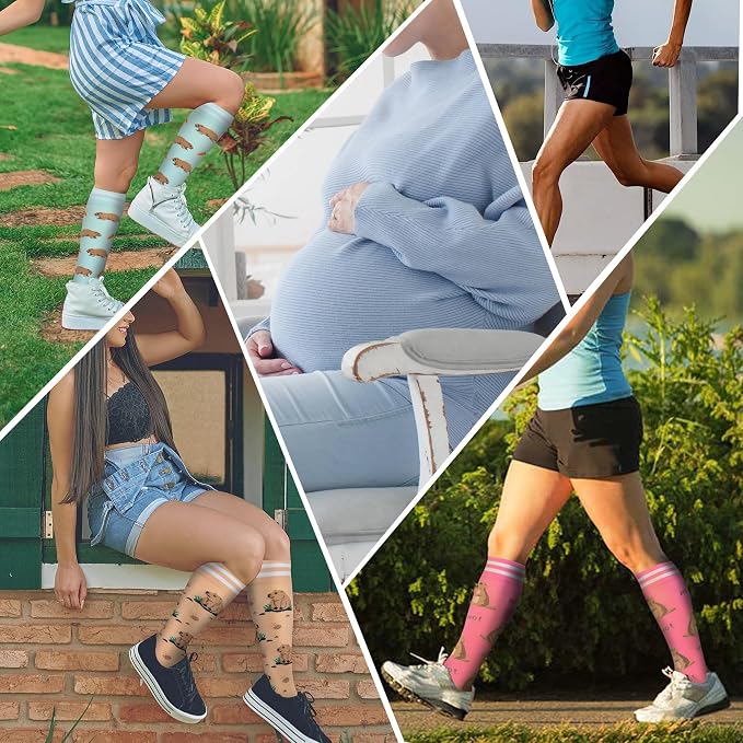 fenglaoda Compression Socks for Women Men Support Circulation 6 Pairs Socks For Nurse, Travel, Flight - Image 5
