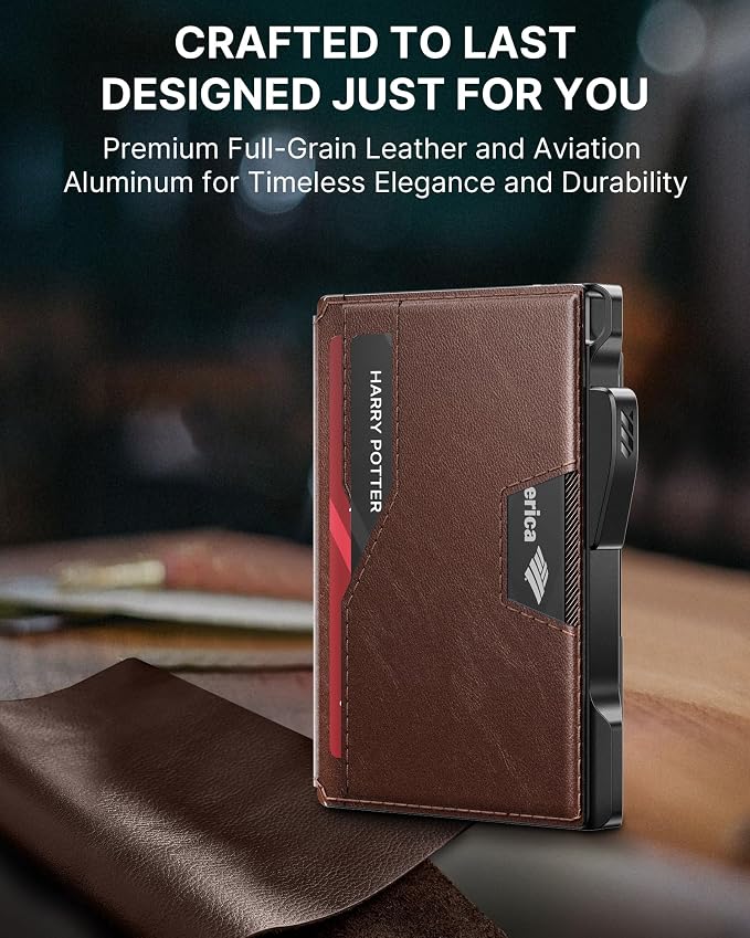 typecase Pop Up Wallet: Slim Wallet with Money Clip, Rfid-blocking, Minimalist, Small, Thin, Compact Card Case, Magnetic Bifold, Front Pocket Wallet, 9-13 Card Capacity, Mens Gifts Wallet - Brown - Image 6