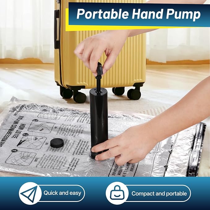 UPGOGO Travel Vacuum Bags for Luggage with Hand Pump,Vacuum Seal Bags for Clothing,Packing Cubes Compression,Cruise Ship and Travel Essentials(Combo 12 Pack) - Image 3