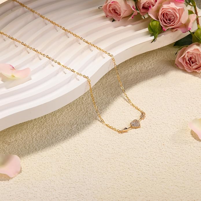 RZKING Golden Necklace for Women, Dainty Butterfly Heart Bow Rose Necklace, Gifts for Best Friend Sister Mom Girlfriend, Graduation Chritmas Birthday Anniversary Thank You Gifts - Image 4