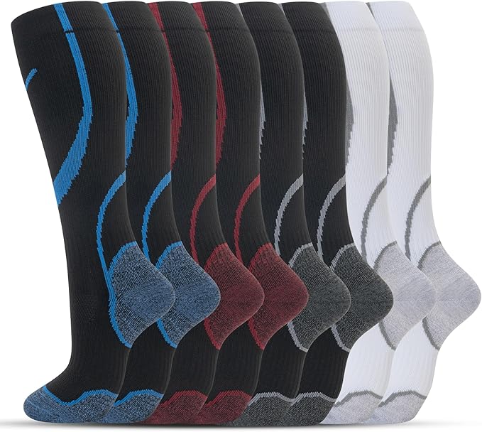 hello momoya Compression Socks for Women Men Circulation Knee High 8 Pairs for Nurses, Running, Travel, Athletic by HELLOMOMOYA