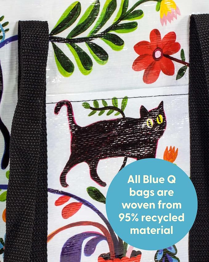 Blue Q Reusable Shoulder Tote Bag – Carry Everywhere Bag with a Hefty Zipper, Durable, Fun Design, 95% Recycled Material - Image 5