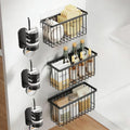 Kitchen Cabinet Door Storage Box,Self Adhesive Wall Mounted,Wardrobe/Bathroom/Refrigerator Small Items Organizer,Oil bottle/Seasoning storage (6 Piece) by Unknown
