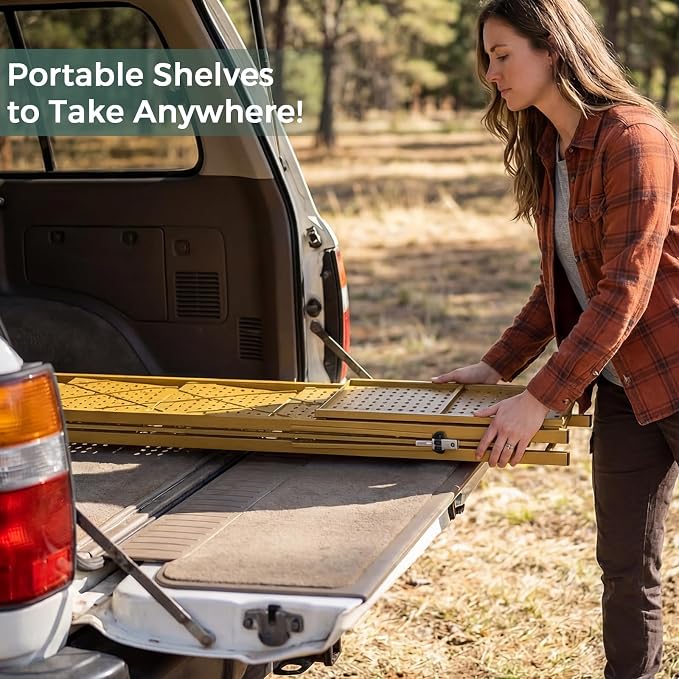 DEANIC 5-Shelf Folding Bookcase with Wheels, Rolling Bookshelf Heavy Duty Storage Shelves, Freestanding Metal Wire Shelving Unit for Living Room, Office, Kitchen, Basement, Pantry (Gold) - Image 7
