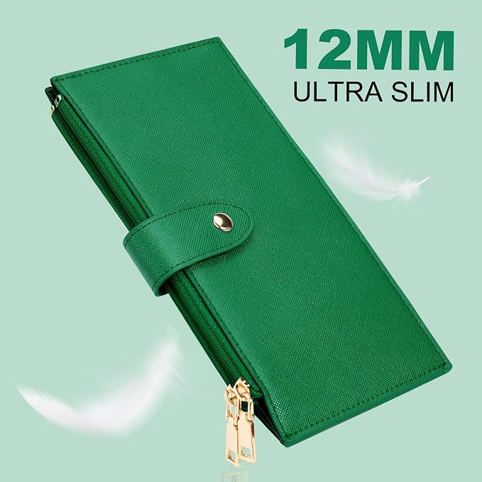 Travelambo RFID Wallet Women Large Size Bifold Multi Card Wallet Case with Zipper Pocke Credit Card Holder for Women - Image 8