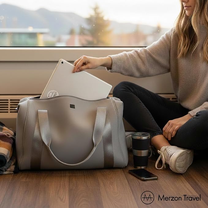 Tomorrow Duffle | 18L | NTB-714 Silver | Weekender Carry-On, Travel Bag, Trolley Sleeve, Sturdy Neoprene & Nylon, Personal Item, Fits Under Airline Seat, TSA Friendly - Image 8
