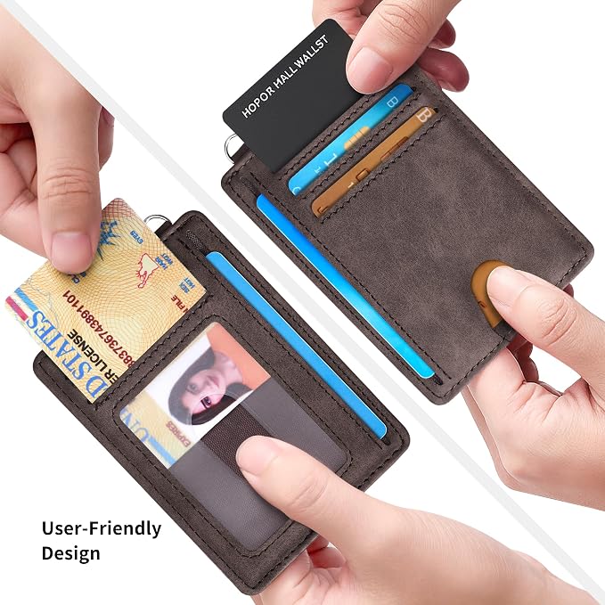 Mayski Slim Wallet, Credit Card Holder for Women, Minimalist Front Pocket RFID Blocking Card Cases, Small Wallet Women Men(MF Coffee) - Image 3