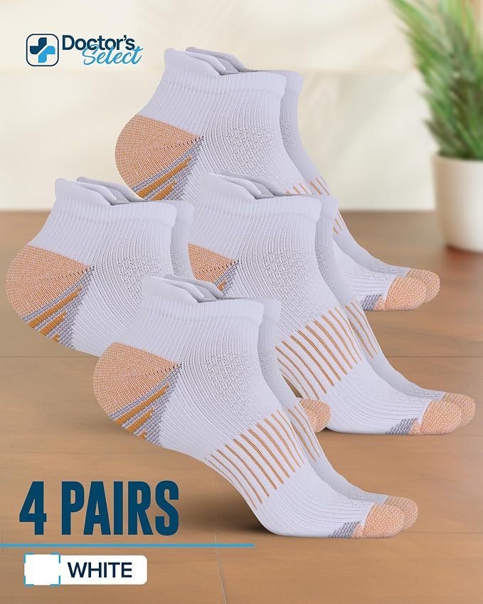 Doctor's Select Copper Ankle Compression Socks for Women and Men - 4 Pairs | Athletic Running Plantar Fasciitis Socks - Image 6