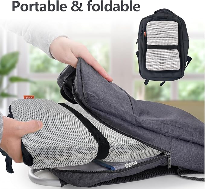 Travel Seat Cushion for Comfort Foldable Airplane Seat Cushion for Airpline, Truck, Stadium, Office,Wheelchair (Grey) - Image 3