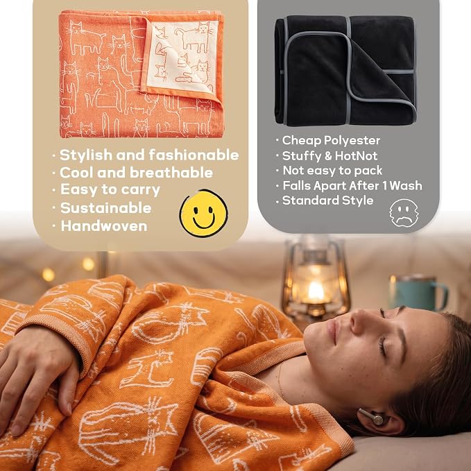 Travel Blanket Airplane - Ultra Soft & Lightweight Knit Design Compact Airplane Blanket,53x72 Inch,Stylish Travel Shawl Wraps for Flights,Office,Home Use,Travel Essentials & Gifts - Image 5