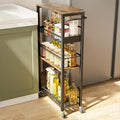 Slim Rolling Storage Cart, 4 Tier Narrow Storage Cart, 7.1in(W) | Metal Kitchen Rolling Cart for Small Spaces, Narrow Shelf for Kitchen, Laundry Room, Bathroom, Living Room by Kssiaz
