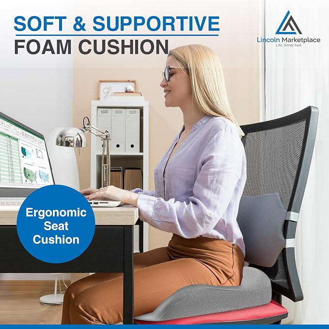 Extra-Dense Memory Foam Seat Cushion – Ergonomic Design for Pain Relief, Posture Support & Pressure Reduction – Experience All-Day Comfort by Lincoln Marketplace - Image 6