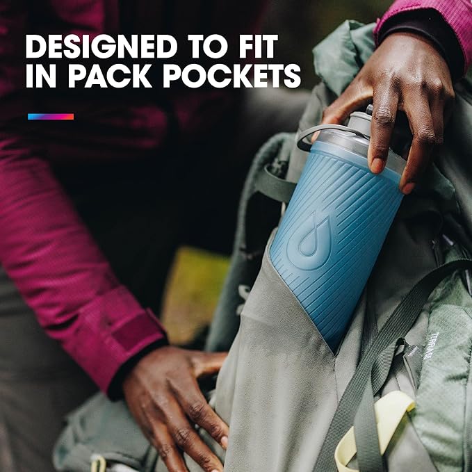 HydraPak Flux - Collapsible Backpacking Water Bottle (750ml, 1L, 1.5L) - BPA Free, Ultra Light, Spill-Proof Twist Cap - Image 3