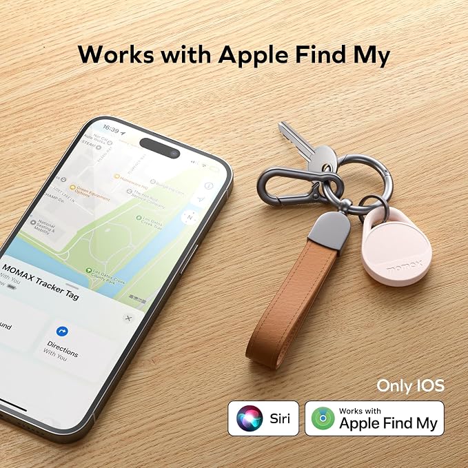 Momax Key Finder Tracker Tag - [Apple MFi Certified] Smart Bluetooth Tracking Device with Find My (iOS Only), Replaceable Battery, DIY Stickers, for Wallets, Luggage, Suitcases, Backpacks, Pink - Image 2