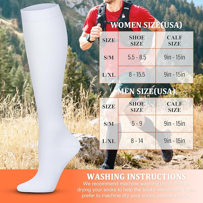 FEYHAY Copper Compression Socks (8 Pairs) 15-20 mmHg Circulation is Best Athletic & Daily for Men & Women, Running, Climbing - Image 7