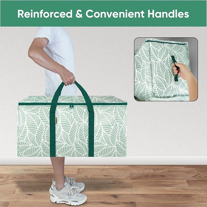 BALEINE 4-Pack Oversized Moving Bags with Reinforced Handles, Heavy-Duty Storage Tote for Clothes, Moving Supplies (Antique Folidage, 4-Pack) - Image 5