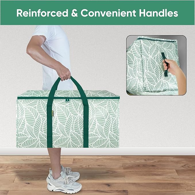 BALEINE 8-Pack Oversized Moving Bags with Reinforced Handles, Heavy-Duty Storage Tote for Clothes, Moving Supplies (Antique Folidage, 8-Pack) - Image 5