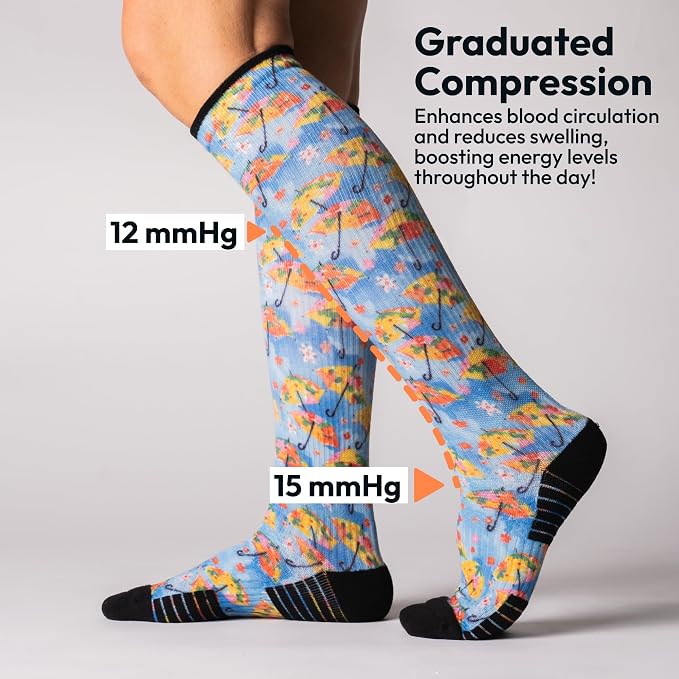 Viasox Compression Socks for Women and Men, Knee High Socks 12-15 mmhg Circulation Support for Flight, Travel, Daily - Image 2