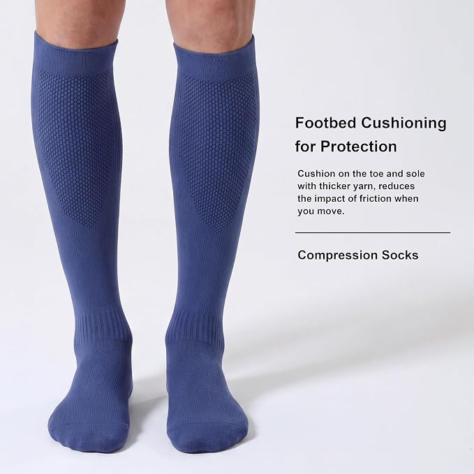 CS CELERSPORT 3/4 Pairs Compression Socks for Men Women Size 6-12 | Knee High Support Socks for Running Nurses Pregnancy Travel Daily Wear - Image 3