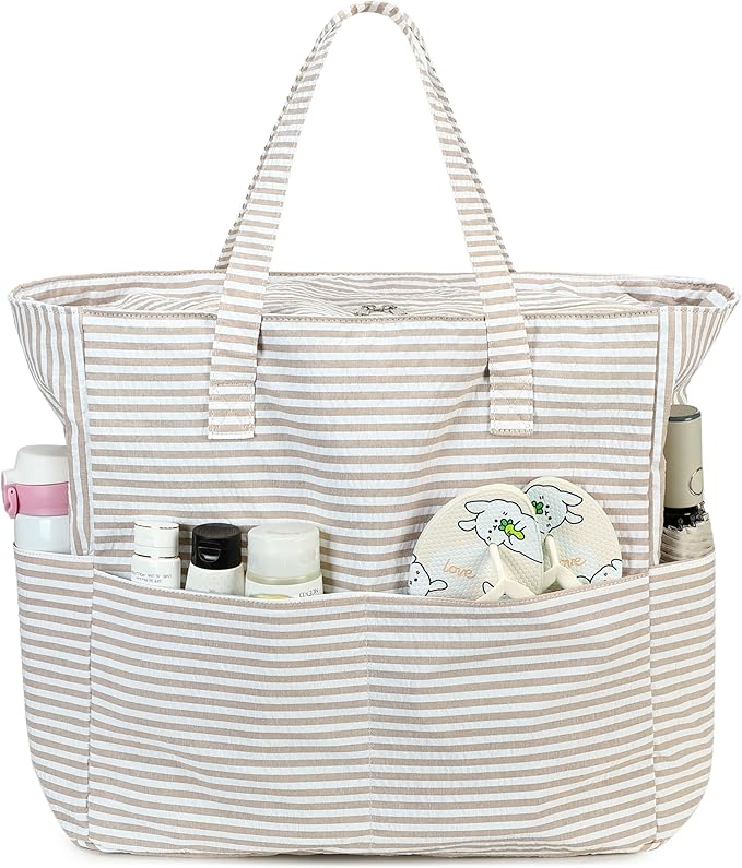 LEDAOU Beach Bag Waterproof Sandproof Women Beach Tote Pool Bag with Zipper for Swim Gym Grocery Travel with Wet Pocket | Sandproof by LEDAOU
