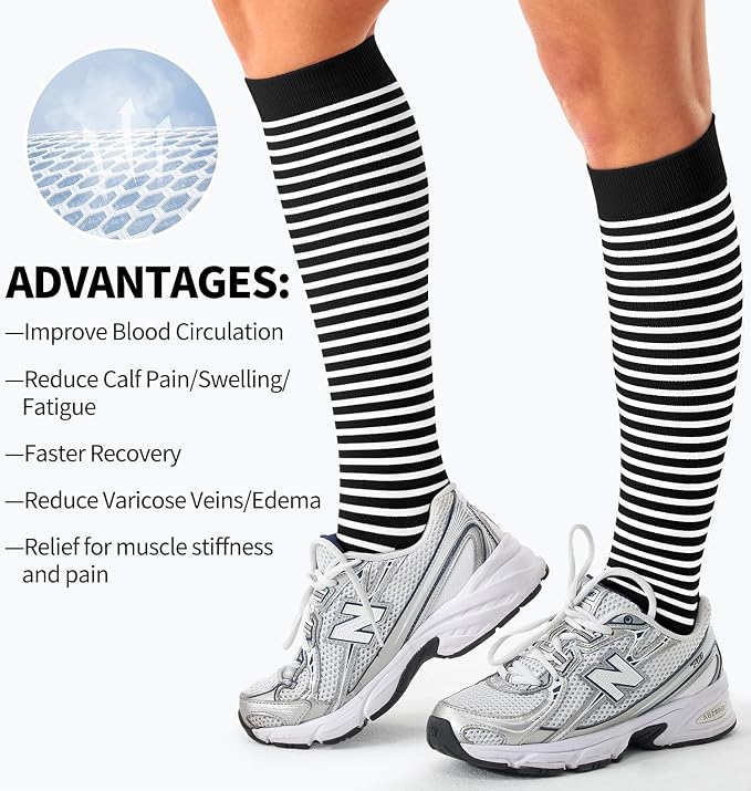 Compression Socks for Women & Men (3 pairs) - Best Support for Nurses, Running, Hiking, Recovery & Flight Socks - Image 6