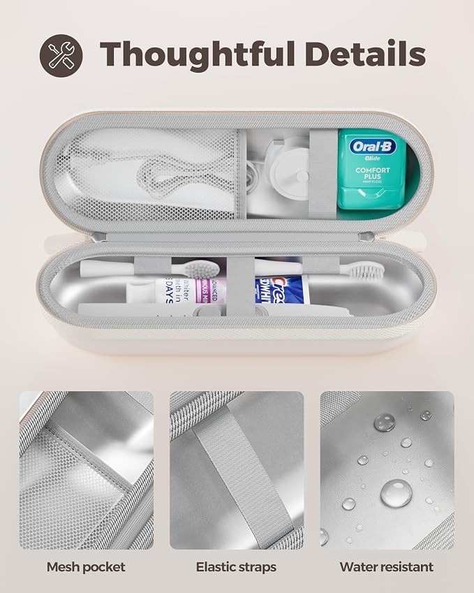 ProCase Electric Toothbrush Travel Case for Oral-B & Philips Sonicare -M | Hard Travel Case for Oral-B 1000/1500/5000/7000 & iO 7/8/9, Philips Sonicare 4100/5100/5300, Fits Full-Size Brushes - Image 5