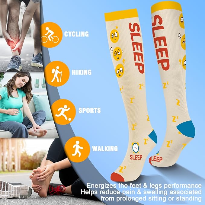 cerpite Compression Socks for Women & Men 6 Pairs Knee High Compression Socks 20-30 mmhg Best for Running,Nurse,Travel - Image 5