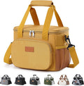Lifewit Medium Lunch Bag, Insulated Lunch Box, Soft Cooler Cooling Tote for Adult Men Women, Brown 12-Can (9L) by Lifewit