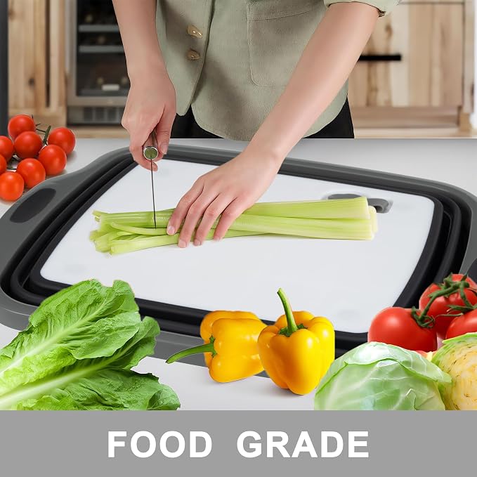 Tiawudi Large Collapsible BBQ Prep Tub with Lid(4.22 Gal/16L), Foldable Camping Sink with Colander, Cutting Board, Dish Basin for Kitchen, Bowl, Vegetable and Fruit, Storage Basket for Picnic - Image 7