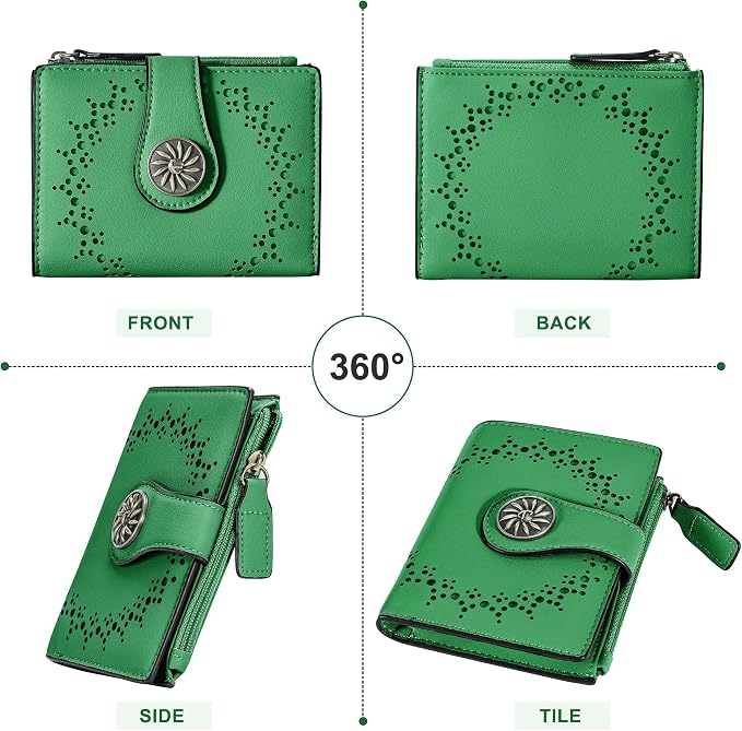 Tipmile Small Wallet for Women Bifold RFID Blocking Card Holder Leather Wallets with Zipper Coin Pocket - Image 8