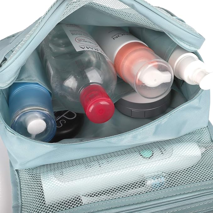 Narwey Small Hanging Travel Toiletry Bag for Women, Travel Bag for Toiletries, Makeup Bag Organizer Make Up Bags Cosmetic Bags for Girls - Image 3