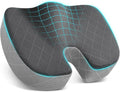 Memory Foam Office Chair Seat Cushion - Dark & Light Grey, Large | for Car Seat, Airplane, Desk Chair - Sciatica & Hip & Coccyx Pain Relief Cushion for Long Sitting Office Workers, Car Drivers by TushGuardSeatCushonsPillows
