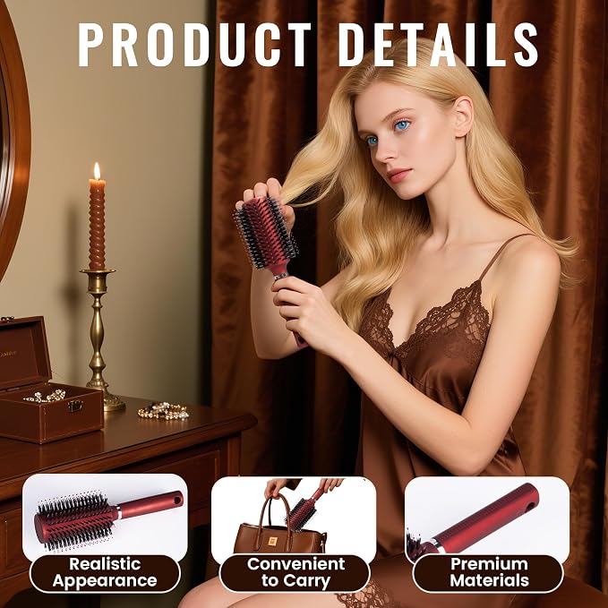 Diversion Safe Hair Brush Secret Safe Can, Hidden Storage for Money, Jewelry, Valuables, Secret Storage Box with Large Hidden Compartment for Travel or Home Use - Red - Image 3
