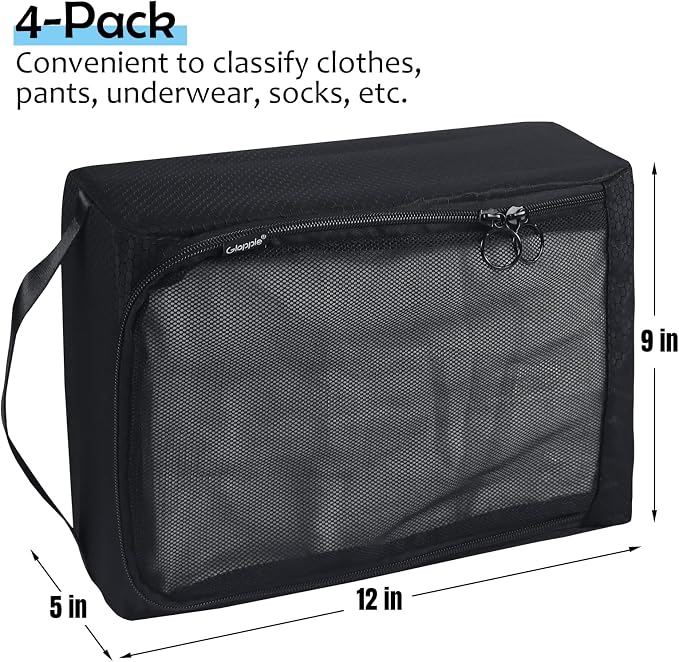 Gloppie 4-Pack Packing Cubes for Luggage - Organizer Suitcase Bags Set - Carry On Travel Accessories - Image 2