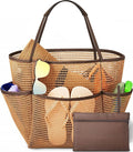 Cruise Essentials Beach Bag for Women, Mesh Tote with Detachable Pouch | Chic Design by Yeendibo