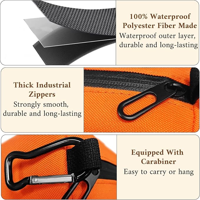 Small Toiletry Bag for Men, Travel Bag Waterproof and Foldable for Storage Mini Toiletry Bag Equipped With Carabiner for Easy Portability (orange) - Image 5