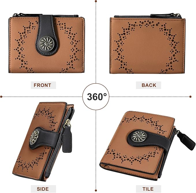Tipmile Small Wallet Women Bifold RFID Blocking Card Holder Leather Wallets with Zipper Coin Pocket - Image 8