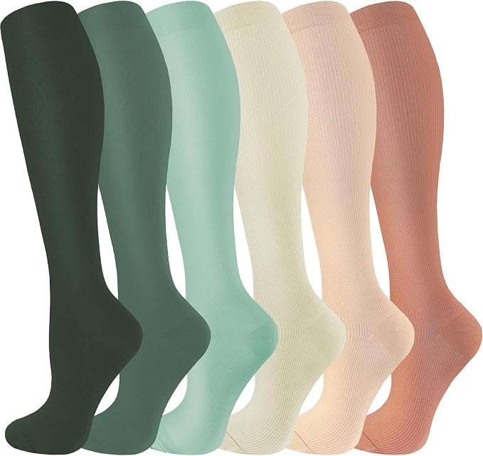 cerpite Compression Socks for Women & Men 6 Pairs Knee High Compression Socks 20-30 mmhg Best for Running,Nurse,Travel by Cerpitesportsstyles