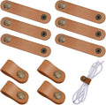 Salbsever 10pcs Classic Leather Cord Organizer Straps, Brown, Zip, Cable Straps by salbsever