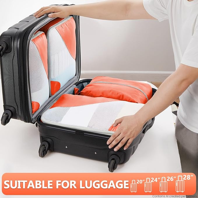 8 Set Packing Cubes for Travel, Gifts for Women Mom,Anti-Tearing Suitcase Organizer,OlarHike Vacation Essentials & Accessories for Cruise Ship - Image 6