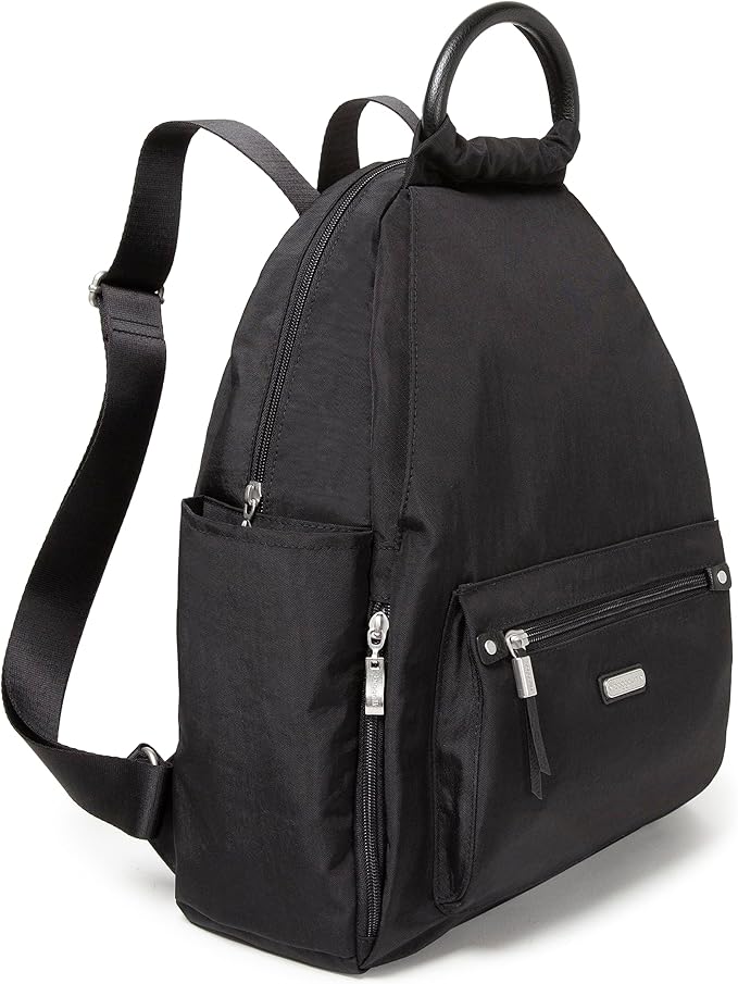 Baggallini womens New Classic "Heritage" With Rfid Phone Wristlet All Day Backpack, Black, One Size US - Image 12