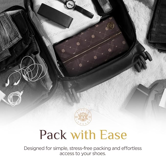 Shoe Bags for Travel - Footwear Organizer for Suitcases, Gym, Work Trips | Signature Edition (Brown Premium) - Image 6